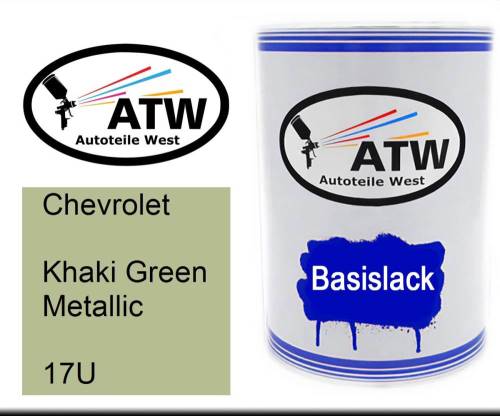 Chevrolet, Khaki Green Metallic, 17U: 500ml Lackdose, von ATW Autoteile West.